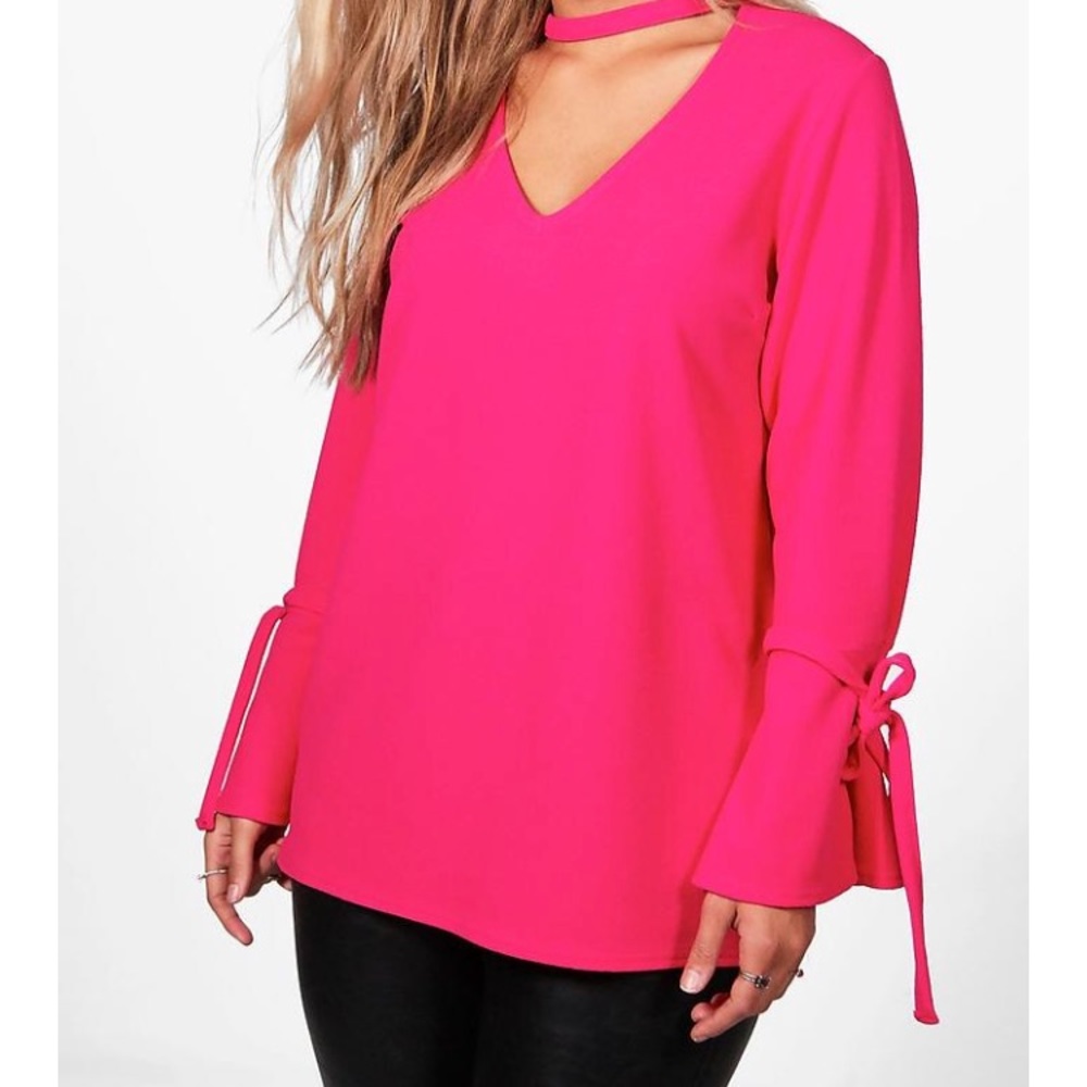 Boohoo White shirt/shown in pink for fit